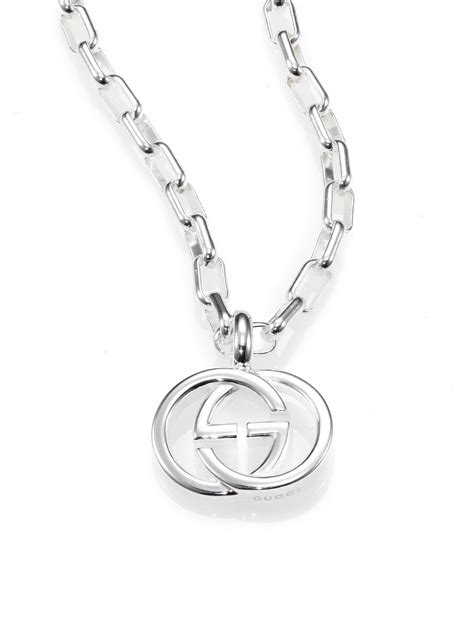 gucci silver gg boule necklace|gucci necklace interlocking g.